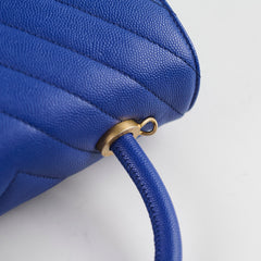 Chanel Coco Handle Small Chevron Blue Caviar (28 Series)