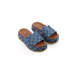 Gucci Denim Platform Slides Size 37