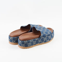Gucci Denim Platform Slides Size 37