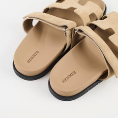 Hermes Chypre Sandals Beige Lin - Size 41