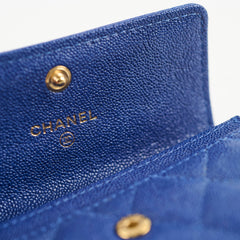 Chanel Boy Card Wallet Blue Caviar