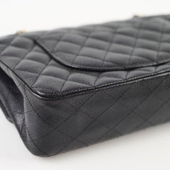 Chanel Medium Classic Flap Black Caviar 24k Plated Gold Hardware