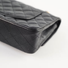 Chanel Medium Classic Flap Black Caviar 24k Plated Gold Hardware