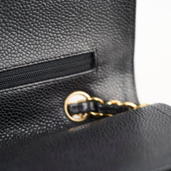Chanel Medium Classic Flap Black Caviar 24k Plated Gold Hardware