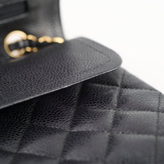 Chanel Medium Classic Flap Black Caviar 24k Plated Gold Hardware