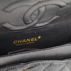 Chanel Medium Classic Flap Black Caviar 24k Plated Gold Hardware
