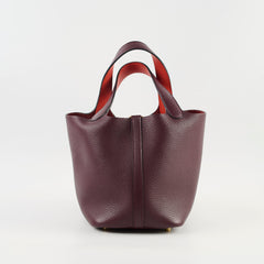 Hermes Picotin 18 Prune Eclat X stamp GHW
