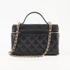 Chanel 25C Caviar Vanity Clutch with Chain Black