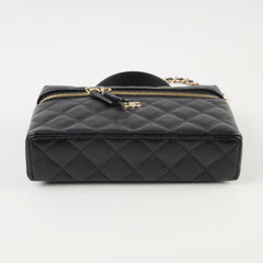 Chanel 25C Caviar Vanity Clutch with Chain Black