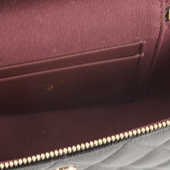 Chanel 25C Caviar Vanity Clutch with Chain Black