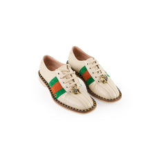 Gucci Web Stripe Bowiling Shoes Cream Size 38