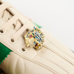 Gucci Web Stripe Bowiling Shoes Cream Size 38