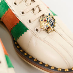 Gucci Web Stripe Bowiling Shoes Cream Size 38