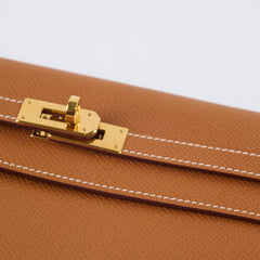 Hermes Kelly Wallet Gold Epsom GHW Z Stamp
