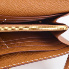 Hermes Kelly Wallet Gold Epsom GHW Z Stamp
