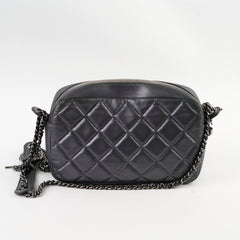 Chanel Quilted Lambskin Mettallic Camera Bag Silver