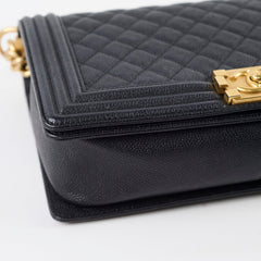 Chanel Large Boy Caviar Black - Series 23