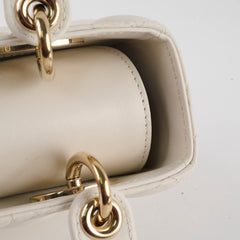 Lady Dior Small Lambskin White/Ivory