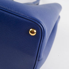 Prada Blue Cuir Medium Saffiano Tote