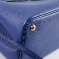 Prada Blue Cuir Medium Saffiano Tote