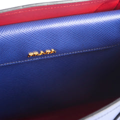 Prada Blue Cuir Medium Saffiano Tote