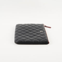 Chanel Black Lambskin O Case Pouch