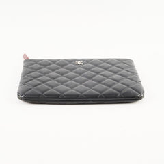 Chanel Black Lambskin O Case Pouch