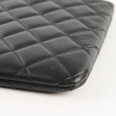 Chanel Black Lambskin O Case Pouch