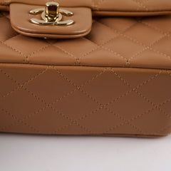 Chanel Mini Rectangular Top Handle Dark Beige Microchip