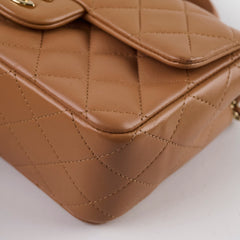 Chanel Mini Rectangular Top Handle Dark Beige Microchip