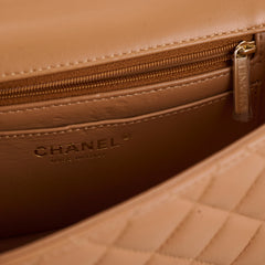 Chanel Mini Rectangular Top Handle Dark Beige Microchip