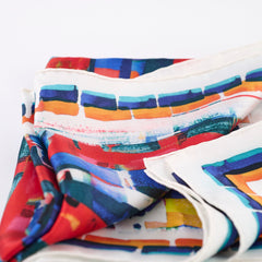 Chanel Aquarel Printed Multicolor Silk Scarf