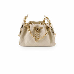 Chanel 25 Mini White Caviar