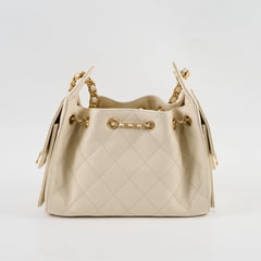 Chanel 25 Mini White Caviar