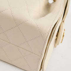 Chanel 25 Mini White Caviar