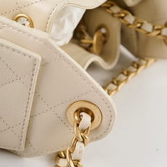 Chanel 25 Mini White Caviar