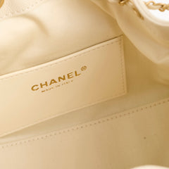 Chanel 25 Mini White Caviar