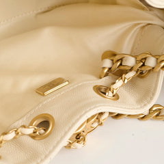 Chanel 25 Mini White Caviar