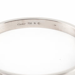 Cartier Classic Love Bracelet White Gold Size 16