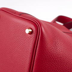 Hermes Picotin 18 Clemence Rouge Casaque C Stamp