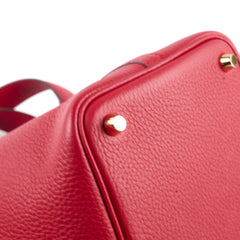 Hermes Picotin 18 Clemence Rouge Casaque C Stamp