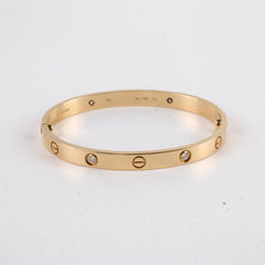 Cartier Classic Model Love Bracelet with 4 Diamond Size 18