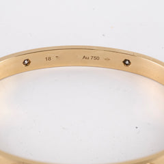 Cartier Classic Model Love Bracelet with 4 Diamond Size 18