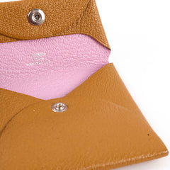 Hermes Bastia Verso Coin Purse Caramel Chevre Mysore Leather - Z Stamp
