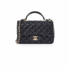 Chanel Mini Rectangular with Top Handle Black (microchipped)