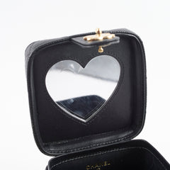 Chanel vanity quilted caviar mini bag chain black (microchipped)