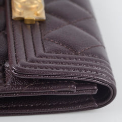 Chanel Boy Small Flap Burgundy Caviar Wallet