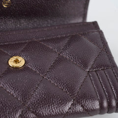 Chanel Boy Small Flap Burgundy Caviar Wallet