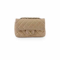 Chanel Classic Mini Rectangular Beige Lambskin Flap