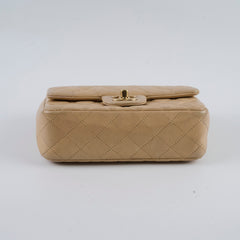 Chanel Classic Mini Rectangular Beige Lambskin Flap